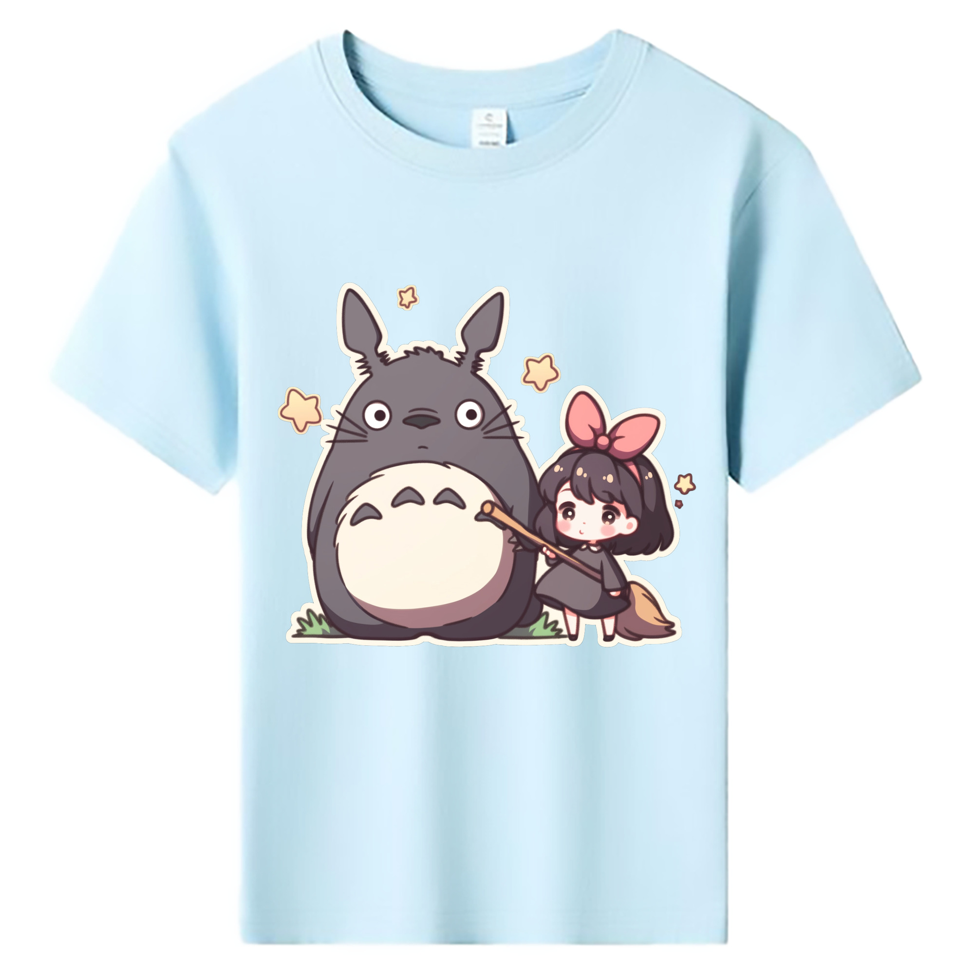 （画像用） となりのトトロ 草壁メイ 草壁サツキ My Neighbor Totoro Satsuki Kusakabe Mei Kusakabe 綿100％キッズTシャツ（フロントプリント）